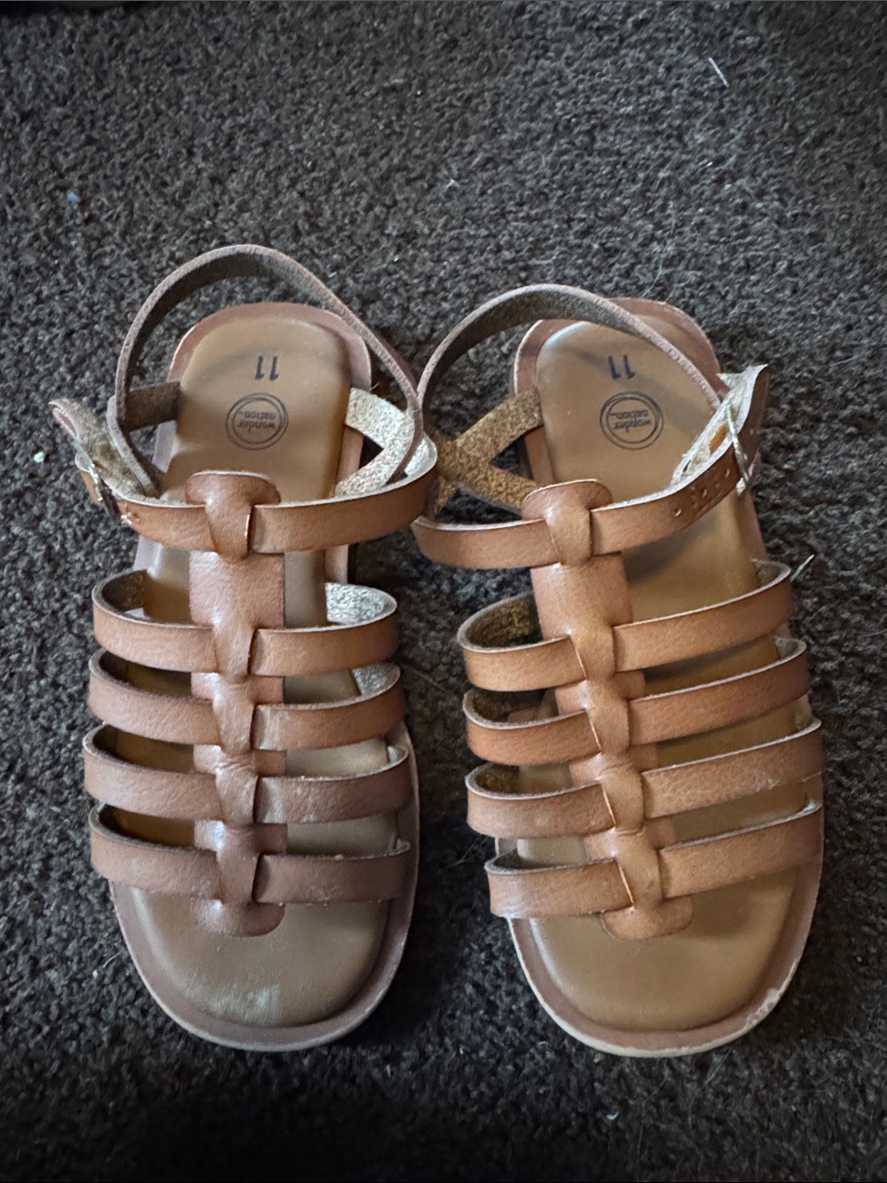 wonder nation Brown Girls Strappy Gladiator Sandals
